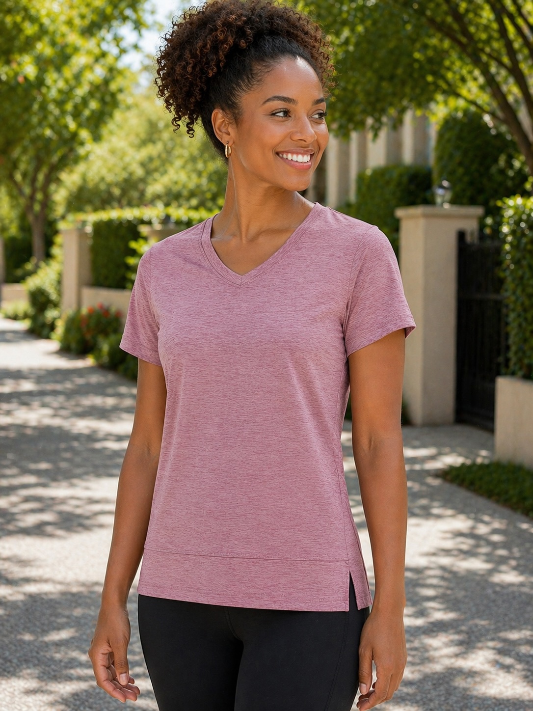 Game Time Active Ladies Pink Performance Shirt Side Seam Dretail