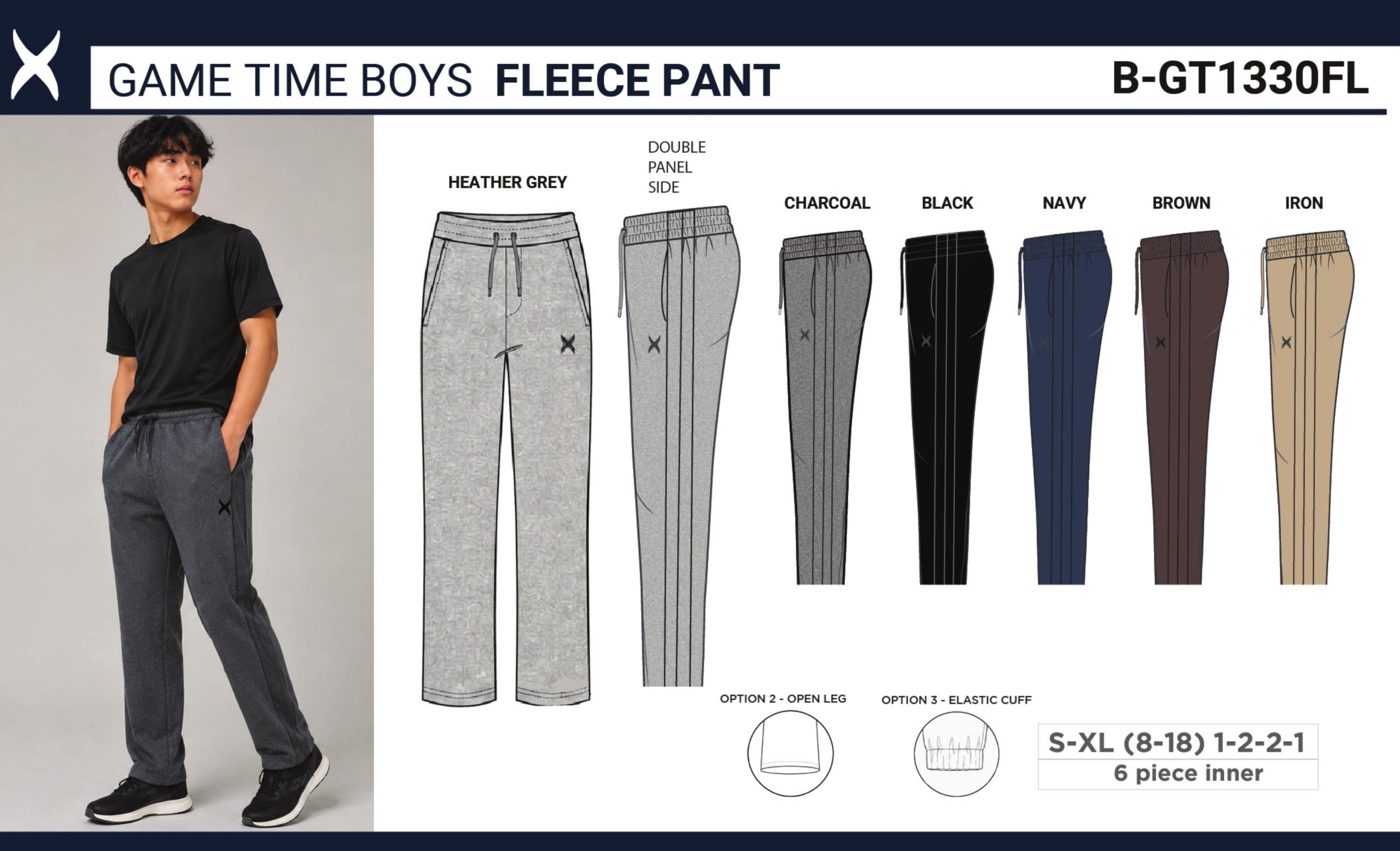 Boys fleece pant line sheet