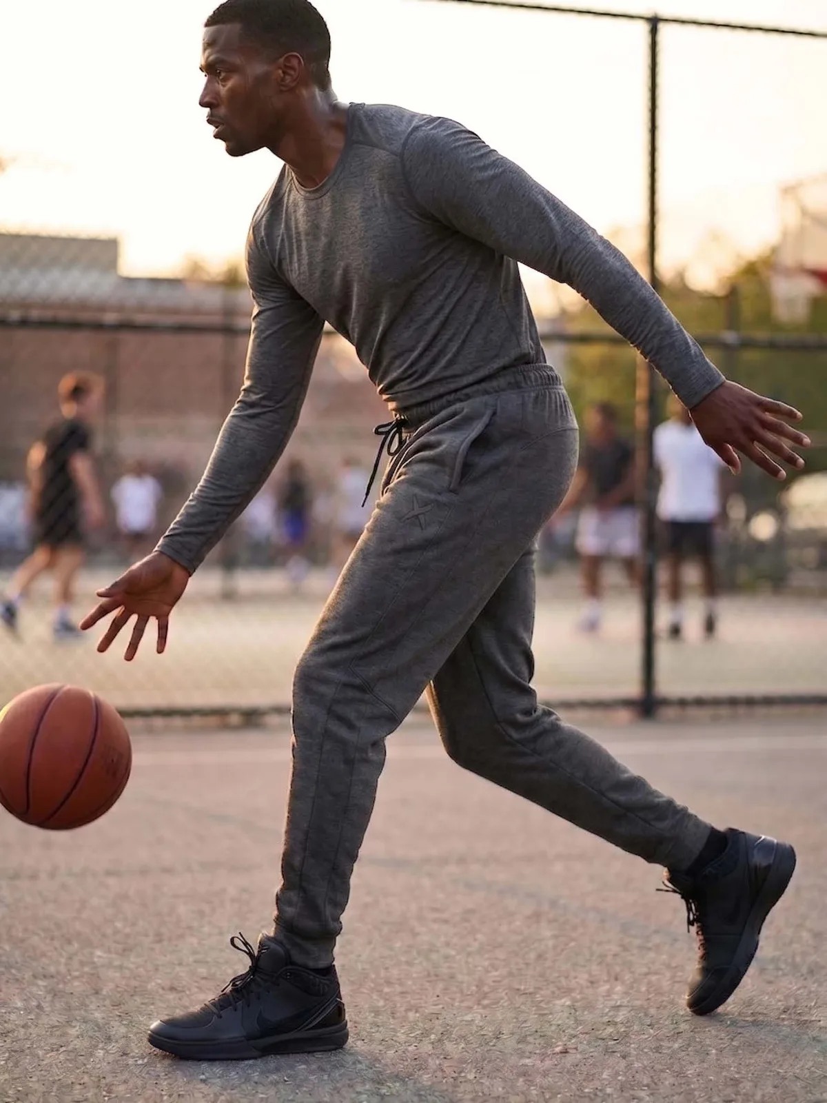 Game Time Mens Fleece Grey Crew Court