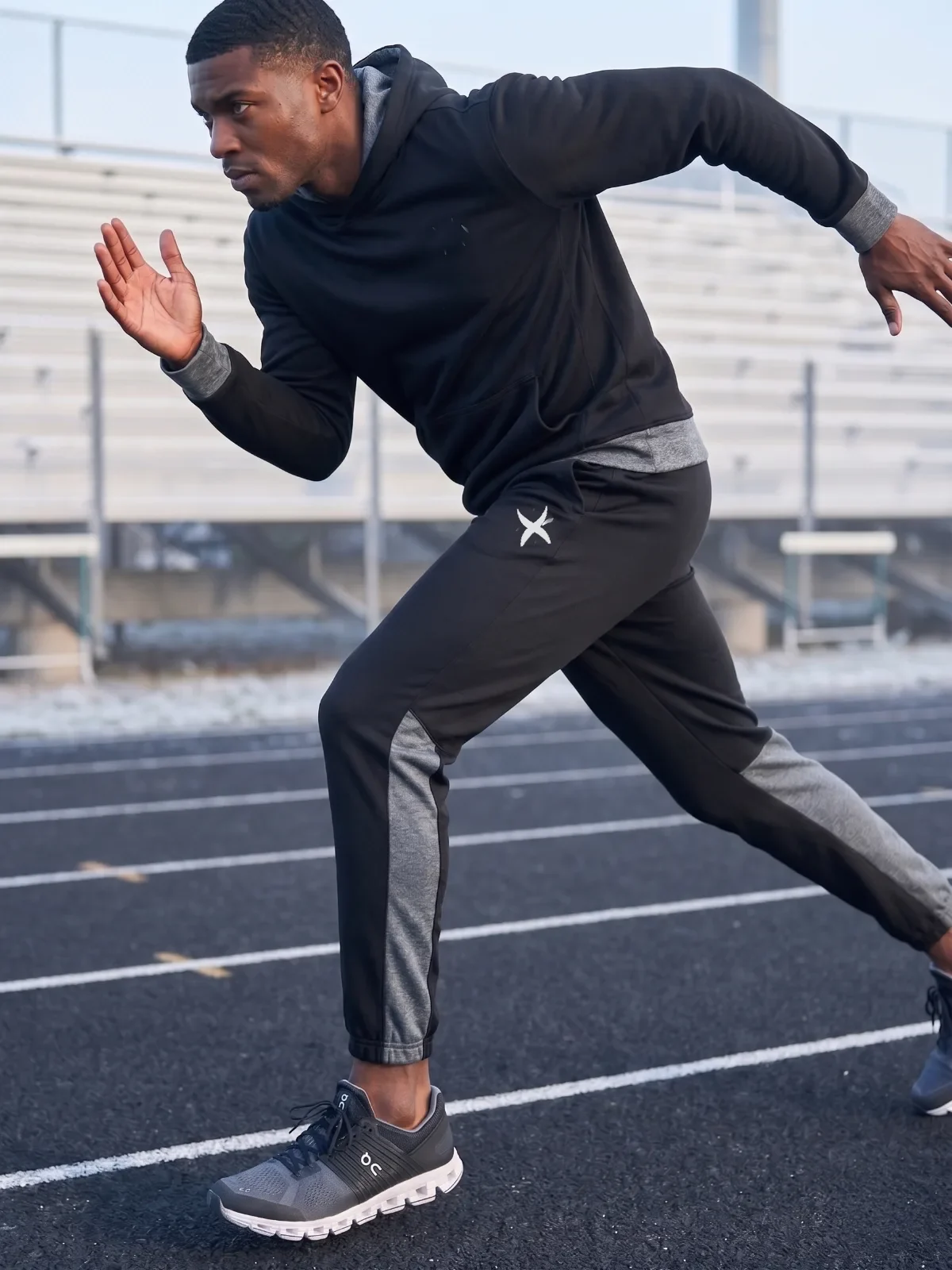 Game Time Mens Fleece Pant Black Grey